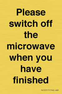 Please switch off the microwave when you have finished